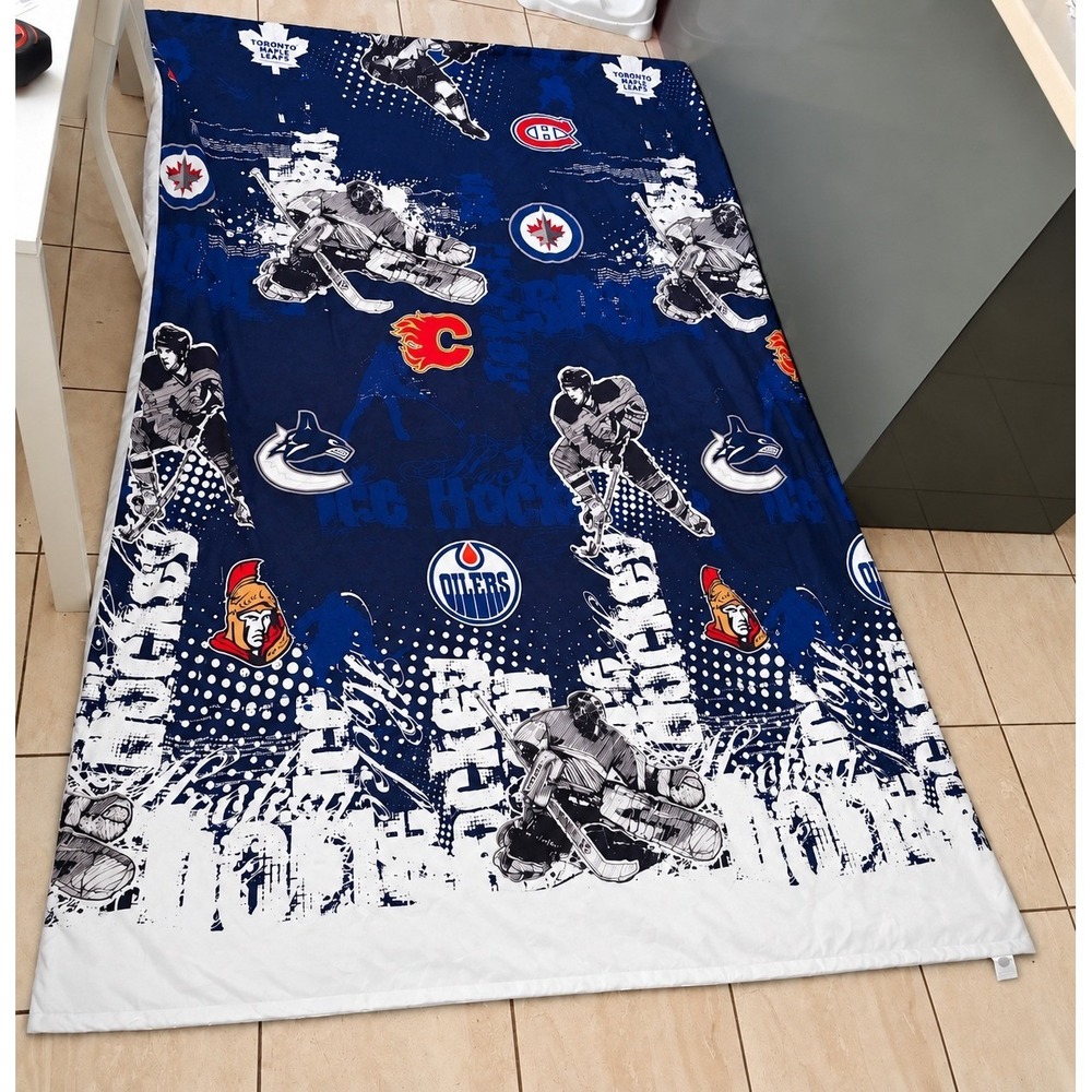 NHL Canadian Teams Twin Double Comforter Hockey Leafs Canadiens Oilers Canucks